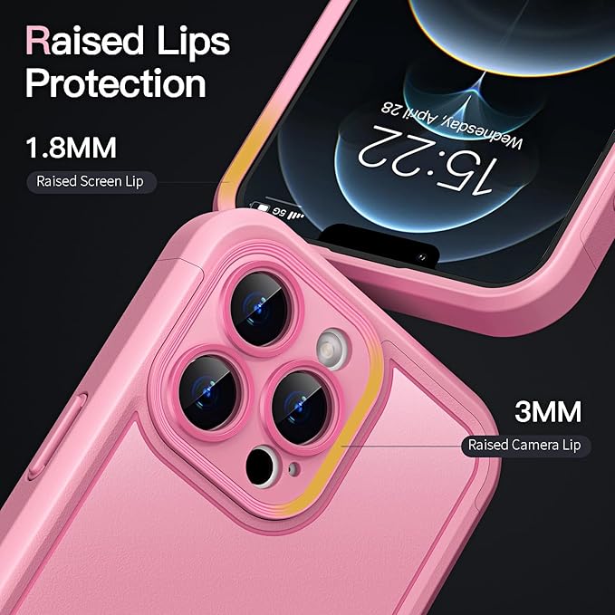 COOLQO Magnetic for iPhone 12 Pro Max Case, Compatible with MagSafe, Dual Layer Design Military Grade Protection, Translucent Matte Scratch-Resistant Back Protective Shockproof Phone Case, Pink