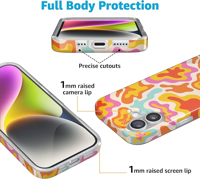 Casely iPhone 17 Case | Tropical Color Splash | Abstract Retro | Compatible with MagSafe | Classic Ultra Slim Design