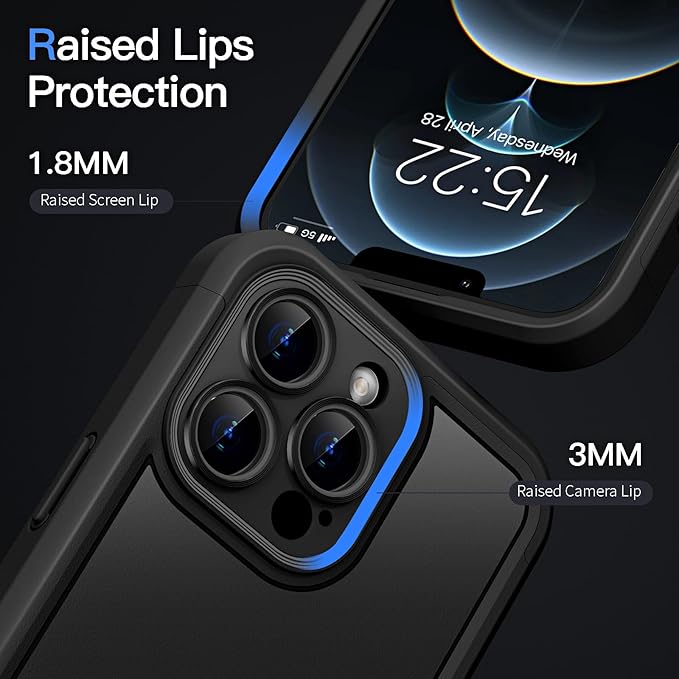 COOLQO Magnetic for iPhone 12 Pro Max Case, Compatible with MagSafe, Dual Layer Design Military Grade Protection, Translucent Matte Scratch-Resistant Back Protective Shockproof Phone Case, Black