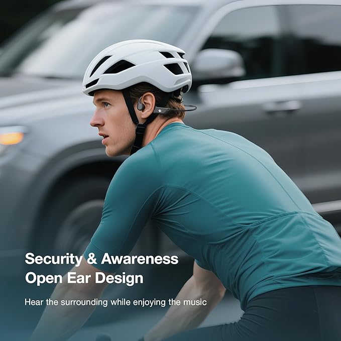 Bone Conduction Headphones, Open Ear Headphones Wireless Bluetooth with Mic, Superior Sound Running Headphones 10H Playtime, Comfortable Fit Waterproof for Music, Workouts, Travel