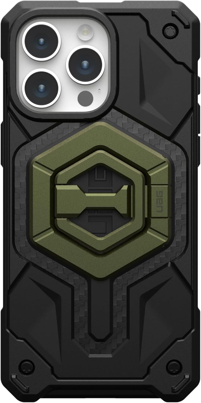 URBAN ARMOR GEAR UAG Magnetic Phone Ring Stand Compatible with MagSafe Magnet, Removable Metal Finger Ring Grip & 360 Rotation Adjustable Kickstand for iPhone 17, Galaxy S25, Olive Drab