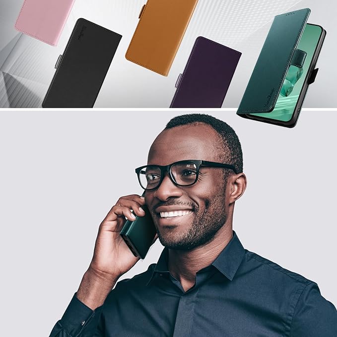 Wallet Flip Case for OnePlus 12 5G - [RFID Blocking] Luxury PU Leather Card Holder Magnetic Phone Cover with Kickstand,Shockproof Protective Case,Green