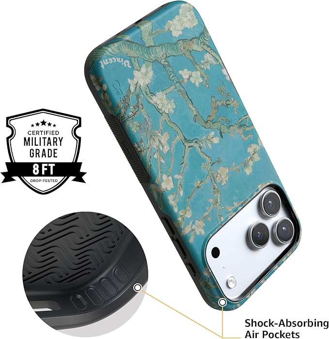 Casely iPhone 17 Pro Case | Van Gogh | Almond Blossom Floral | Compatible with MagSafe | Bold Protective Design