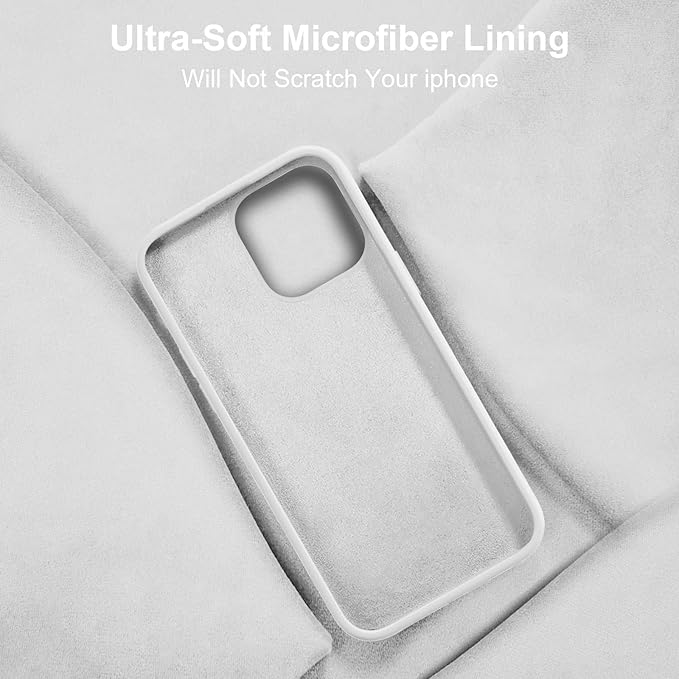 Vooii Compatible with iPhone 14 Case,[Silky Touch Premium Liquid Silicone] [Soft Anti-Scratch Microfiber Lining], Ultra Slim Shockproof Protective Case for iPhone 14 - White