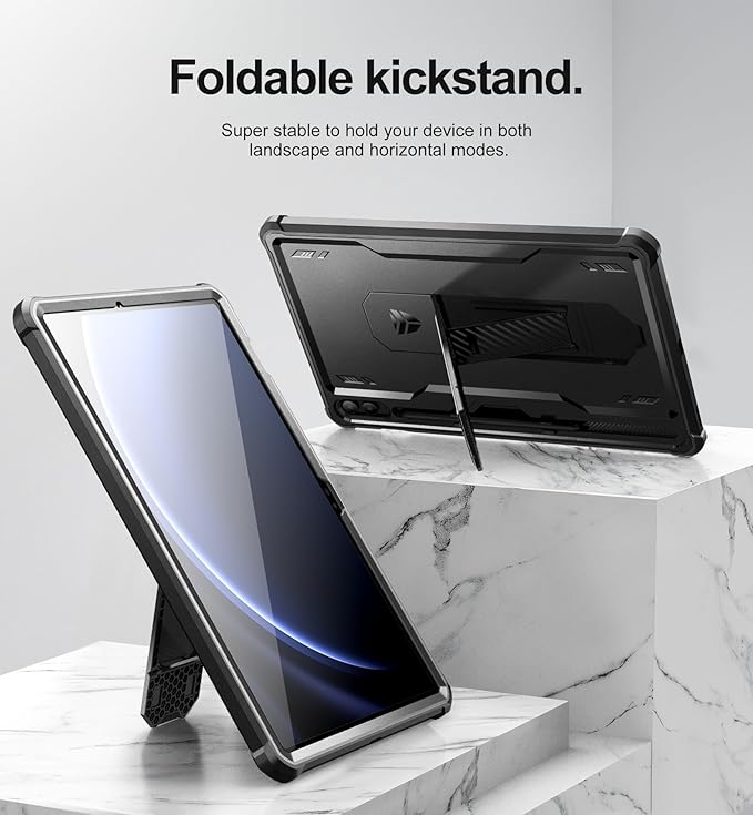 Dexnor Case for Samsung Galaxy Tab S9 FE Plus 12.4 Inch 2023, [Built in Screen Protector & Kickstand] with Pen Holder Heavy Duty Shockproof Full Body Protective Cover for Galaxy Tab S9 FE+,Black