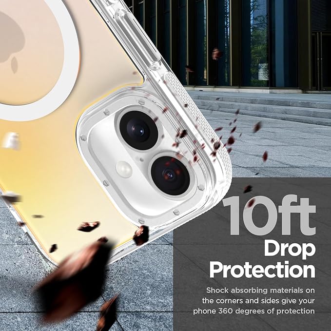 MOWIME Magnetic Case for iPhone 17 [Compatible with Magsafe] [Cute Fashion Fluorescent Design] [1 Screen Protector] Slim Translucent Matte Case for iPhone 17 6.3" 2025, White