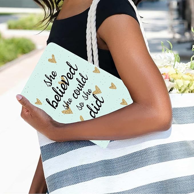 Case for Samsung Galaxy Tab A7 10.4 inch 2022/2020 (SM-T500/T503/T505/T507/T509), Premium PU Leather Stand Folio Cover with Auto Sleep/Wake, She Believed She Could So She Did Inspirational Quote