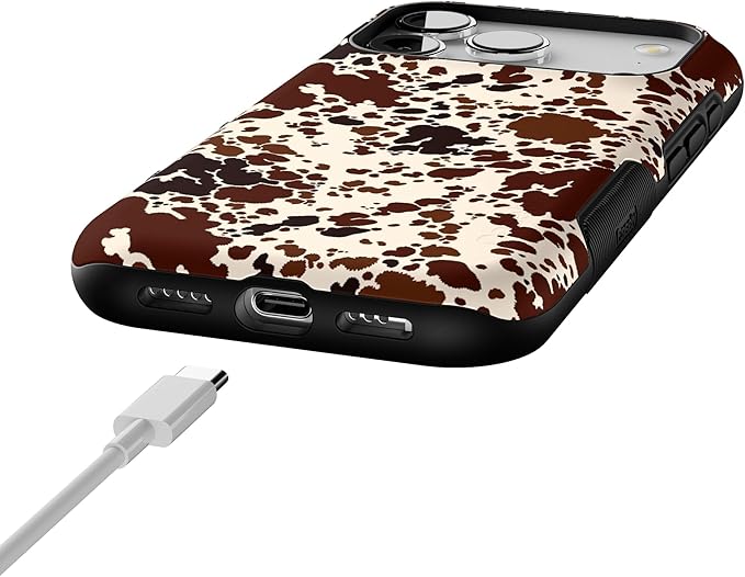 Casely iPhone 17 Pro Case | Cowgirl Envy | Cow Print | Bold Protective Design | Compatible with MagSafe