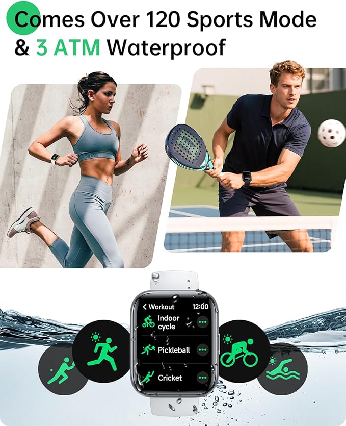Smart Watches for Women and Men - Smart Watch Compatible for iPhone Android Phone,Alexa,Call & Notification Alerts,Heart Rate & Sleep Monitor,3 ATM Waterproof 1.83 Inches Fitness Tracker