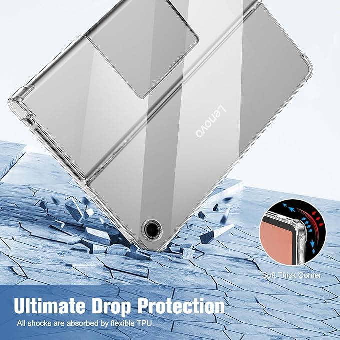 Fintie Case for Lenovo Tab Plus (TB351FU) 11.5 inch 2024 Tablet - Transparent Soft TPU Case, Shockproof Anti-Scratch Cover, Transparent