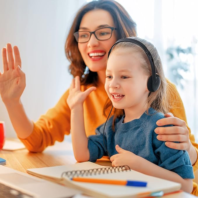 48 Pack Classroom Headphones on Ear Wired Stereo Headset with 3.5mm Jack, Over The Head Student Earphone Set for Kids Adults School Library Airplane Computer Laptop, No Microphone (Multicolor)