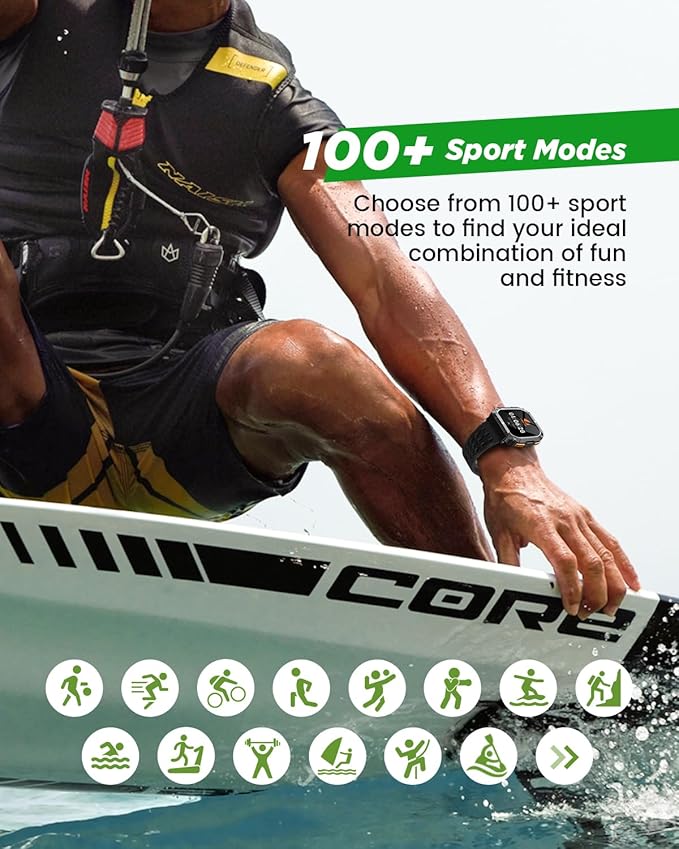 Smart Watches for Men Fitness Watch: 100 Days Battery Life/Call/Answer 1.95'' Mens Military Smart Watch for Android & iPhone, Fitness Tracker with Flashlight/Heart Rate Sleep Monitor/100+ Sport Modes