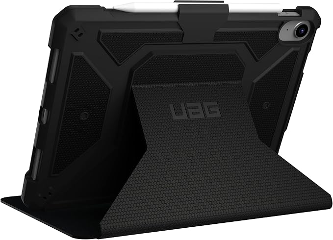URBAN ARMOR GEAR UAG Designed for iPad 11" A16 11th Gen 2025, 10.9" 10th Gen 2022 Case A3354 A3355 A2696 Rugged Heavy Duty Protective Folio Cover w/Adjustable Stand & Pencil Holder, Metropolis Black