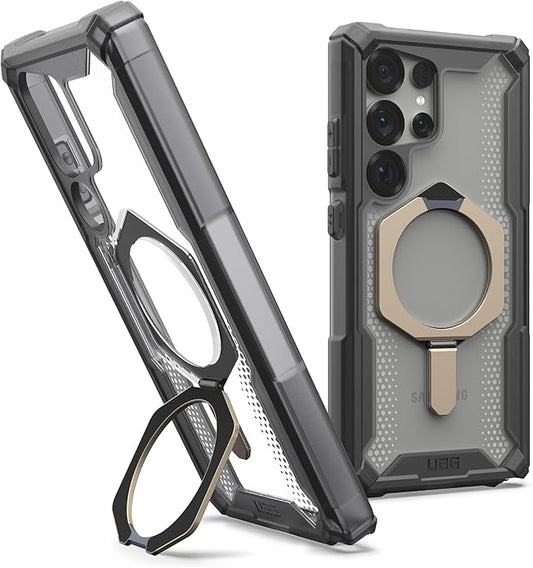 URBAN ARMOR GEAR UAG for Samsung Galaxy S25 Case 6.2" with Kickstand Plasma XTE - Compatible with Magnetic Charging Transparent Rugged Military Drop Tested Protective Cover, Ash/Titanium