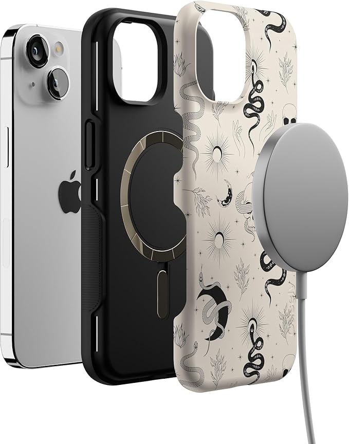 Casely iPhone 14 Case | No Further Explanation | Snakes & Skulls | Compatible with MagSafe | Bold Protective Design