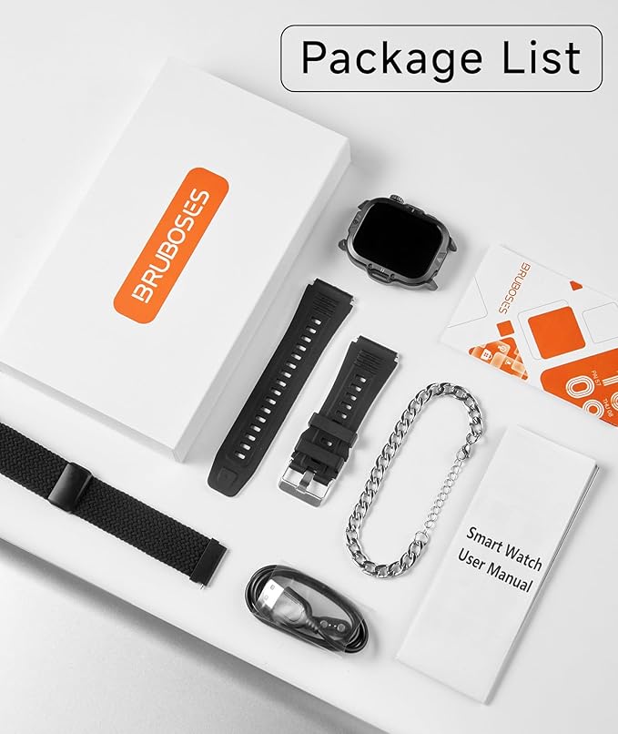 Smart Watch for Men Military Answer/Make Call 2.01″ Display 170+ Sports Modes Fitness Smart Watch IP68 Waterproof 30 Days Standby Smartwatch for Android iOS Black Extra Nylon Straps