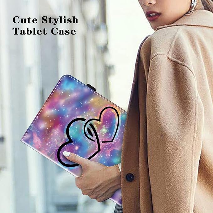 Case for Lenovo Tab M9 Cover 9.0 inch (TB-310FU,2023 Released),PU Leather Flip Stand Case with Elastic Band for Lenovo Tab M9 Tablet - Two Hearts