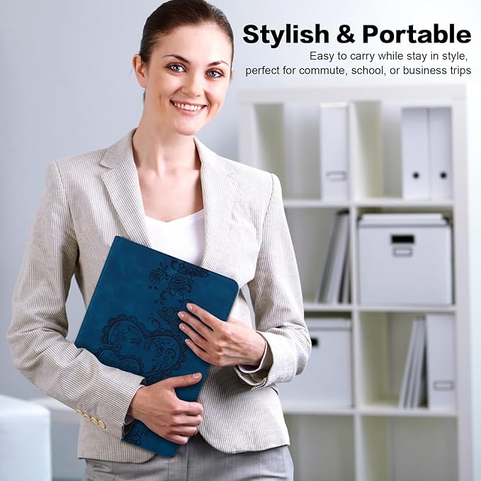 Case for Lenovo Tab M11/Tab K11 LTE 11" 2024 TB330FU Multi Angle Flip PU Leather Shockproof Case with Pencil Holder/Card Slots, Dark Blue