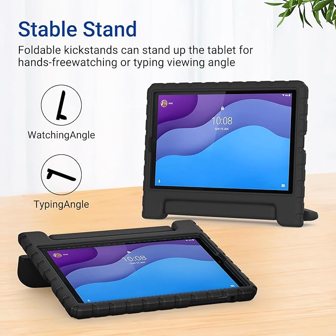 Kids Case for Lenovo Tab M10 HD 2nd Gen 10.1 Inch 2020 Release（TB-X306X/TB-X306F）, KidsFriendly Stand Shockproof Light Weight EVA Cover for Lenovo Tab M10 HD 2nd Gen, Black