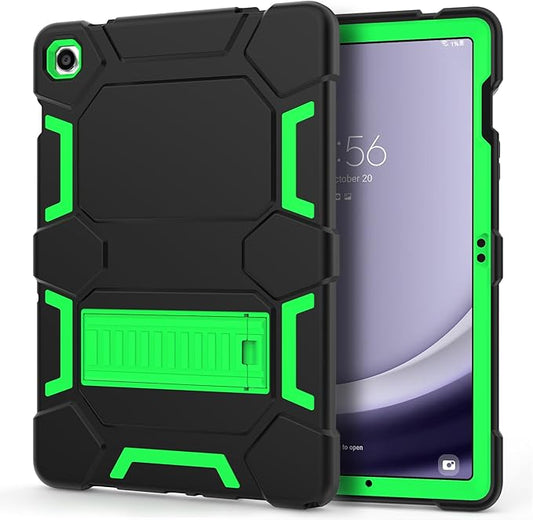 Case Compatible with Samsung Galaxy Tab A9+ / A9 Plus 11 inch 2023 - Heavy Duty Rugged Shockproof Protective Cover with Kickstand - for Samsung Tab A9+ Tablet (SM-X210/X216/X218), Black+Green