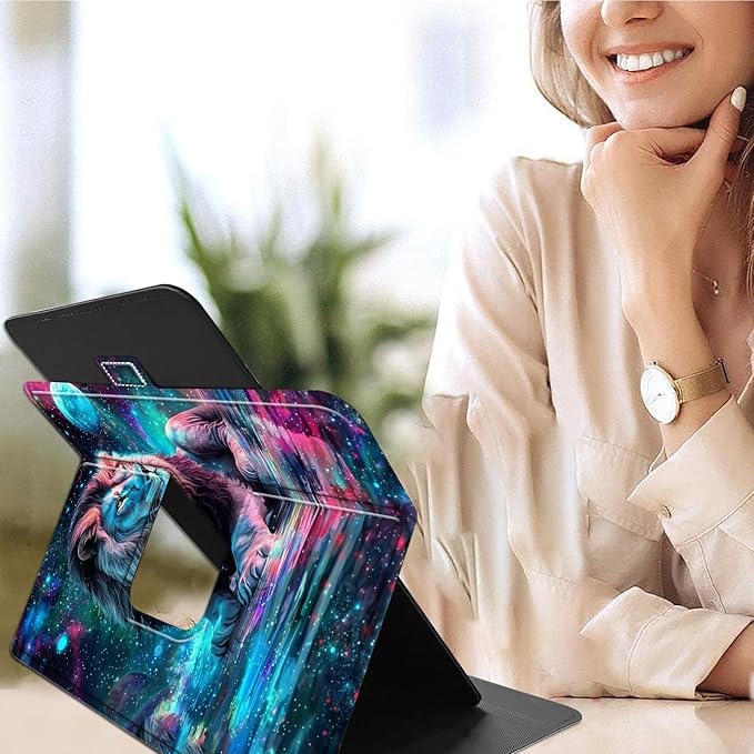 for Lenovo Tab M9 Case,9 inch Tablet Cover, Magnetic Closure Travel Portable Protective Case with 360 Degree Rotating Stand for Lenovo Tab M9 TB-310FU 2023-Starry Lion