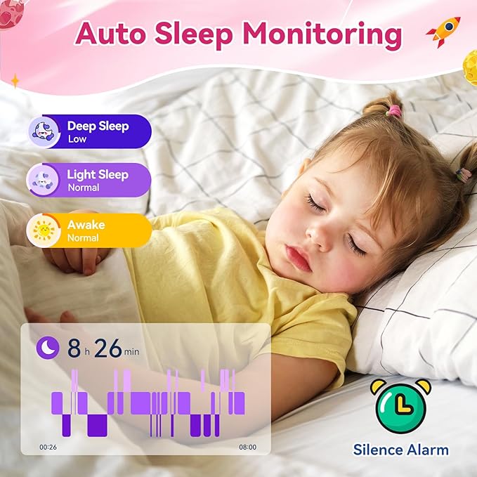 Smart Watch for Girls Boys with Sleep | Health | Activity Tracker, Games, Alarm, IP68 Waterproof Kids Fitness Watch with Pedometer, Family Account, Toys Gifts for Kids Aged 4-16 (Rose/Sand Pink)