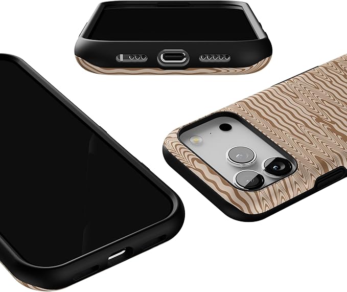 Casely iPhone 17 Pro Case | Mocha Ripple | Brown Waves | Bold Protective Design | Compatible with MagSafe