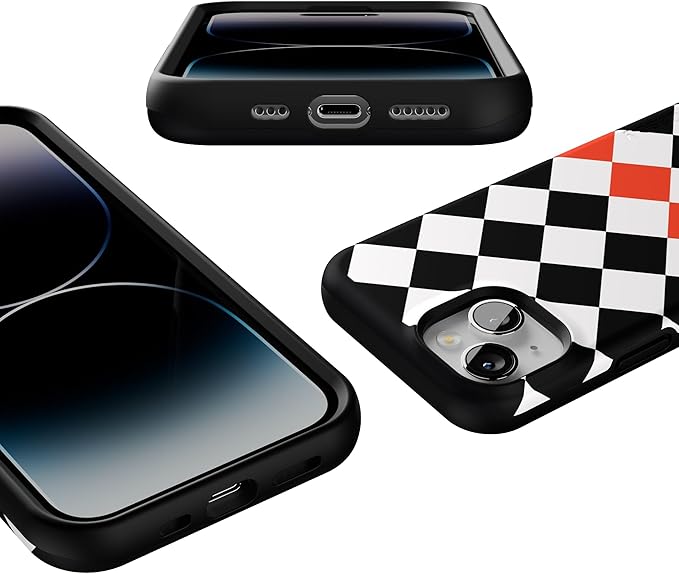 Casely iPhone 14 Case | Checkerboard | High Contrast Design | Compatible with MagSafe | Bold Protective Design