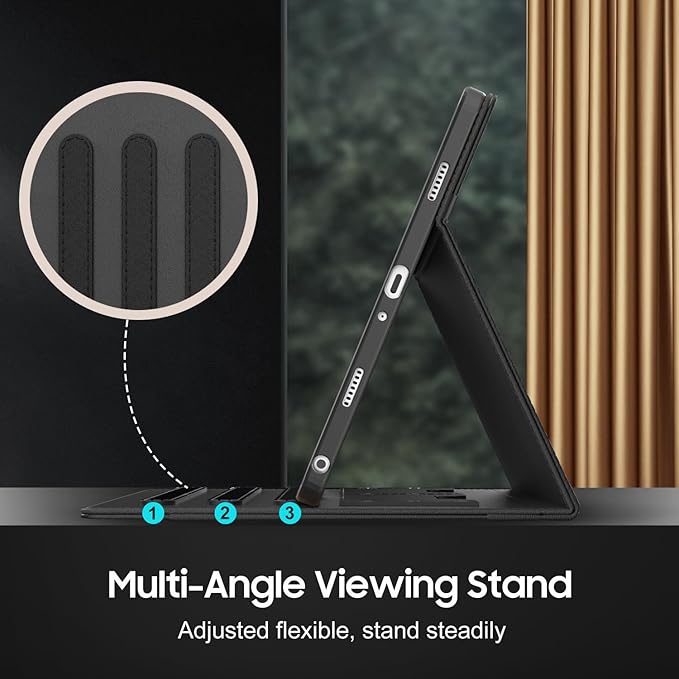 OKP Case for Samsug Galaxy Tab A9+ Plus 11 inch 2024(SM-X210/X216/X218), PU Leather Folio Cover with Multi-Angle Stand//Pen Holder, Auto Wake/Sleep Case for Galaxy A9+ 11" Tablet (Lion)