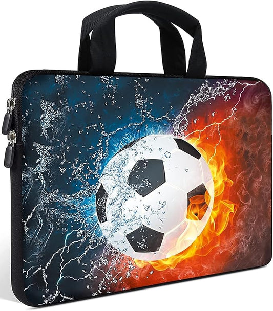 Laptop Sleeve Case 11.6" 12.1 Inch Neoprene Laptop Sleeve/Notebook Computer Pocket Case/Chromebook Case/Tablet Briefcase Carrying Bag Compatible For Men， Women ，boys， girls (Soccer)