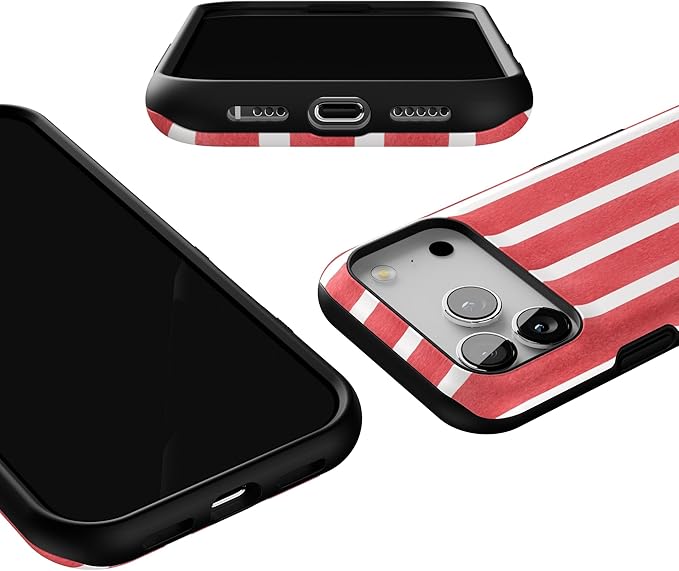 Casely iPhone 17 Pro Case | East Coast Summer | Red Stripes | Bold Protective Design | Compatible with MagSafe