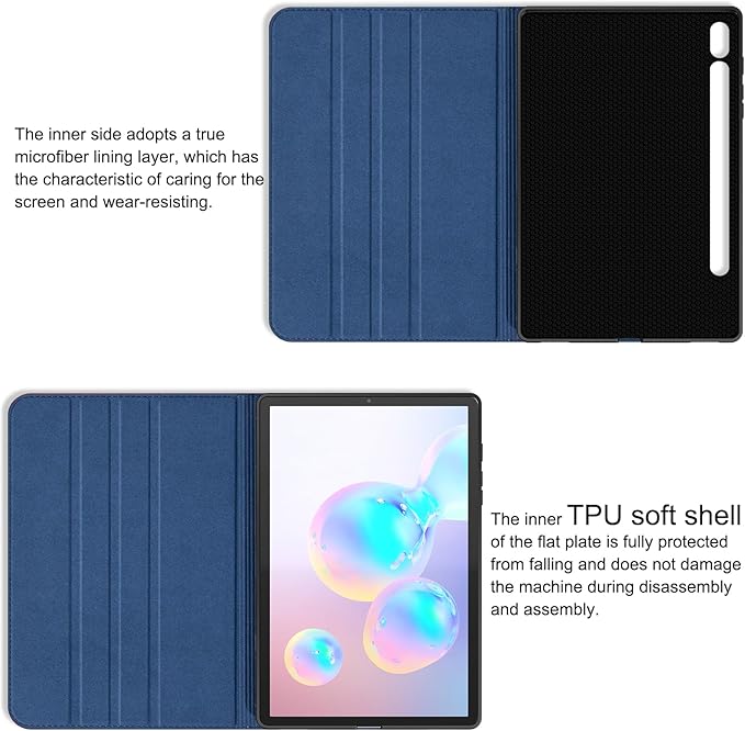 for Samsung Galaxy Tab S6 10.5 inch Case 2019 Model(SM-T860/T865/T867) Genuine Leather Cover Protective Shell,Auto Wake/Sleep.Blue