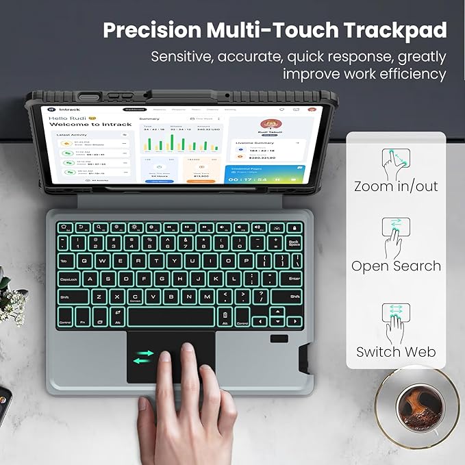 Nillkin for Samsung Galaxy Tab S10 FE Detachable Keyboard Case with 7 Backlit, Kickstand, Trackpad, S Pen Holder, for Samsung Tablet S10 FE Keyboard 10.9 inch