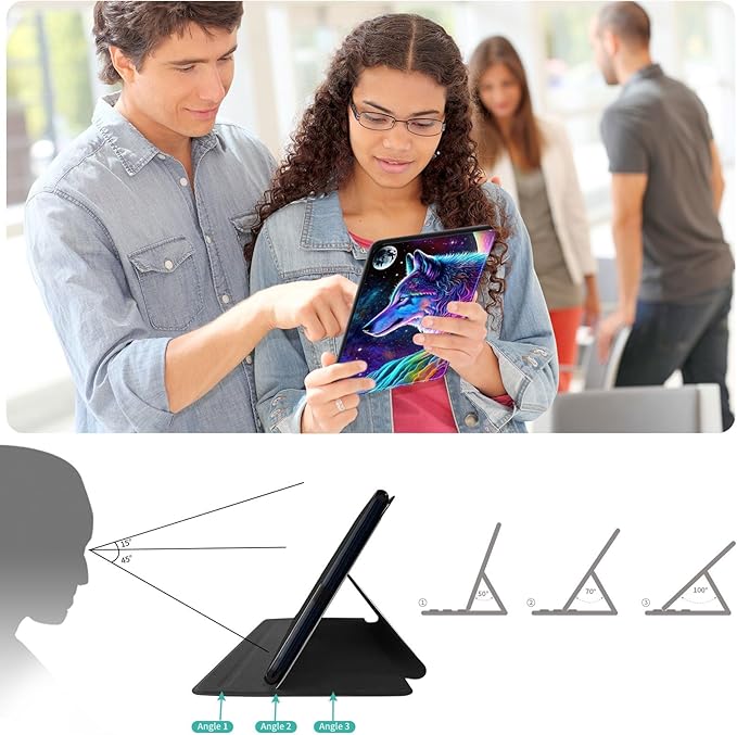 Case for Lenovo Tab M10 Plus 10.3", 360 Degree Rotating Folding Stand,with Auto Sleep/Wake Case for Lenovo Tab M10 Plus (2020 2nd Gen) TB-X606F/TB-X606X 10.3" FHD Tablet,Nebula/Galaxy Wolf