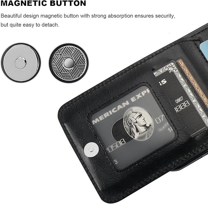 KIHUWEY for Samsung Galaxy S24 Plus Case Wallet with Credit Card Holder, Flip Premium Leather Magnetic Clasp Kickstand Heavy Duty Protective Cover for Samsung Galaxy S24 Plus 6.7" (Black)