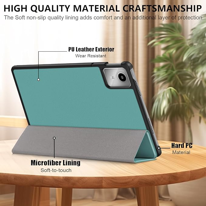 Case Compatible with Lenovo Tab M11 2023 TB-330FU / Lenovo Xiaoxin Pad 2024 TB-331FC 11 Inch Tablet,Slim Lightweight Trifold PC Cover with Auto Wake/Sleep Function,Green