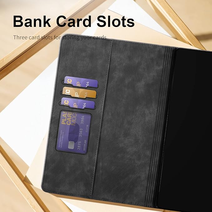 Case for Samsung Galaxy Tab A9 Plus 11 Inch 2023 Tablet Cover PU Leather Magnetic Closure Protective Card Slots Wallet for Samsung Galaxy Tab A9 Plus 11 Inch 2023 Black