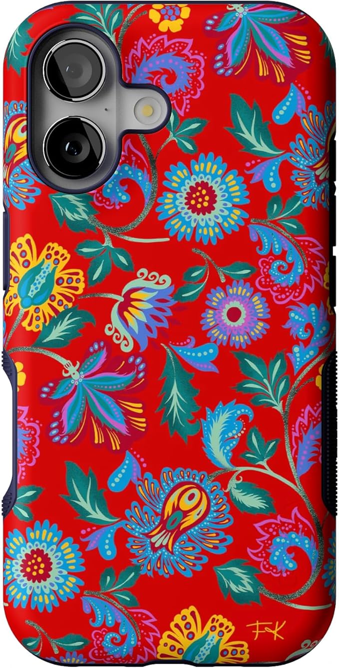 Casely iPhone 17 Case | Painted Flowers | Frida Kahlo Floral | Bold Protective Design | Compatible with MagSafe
