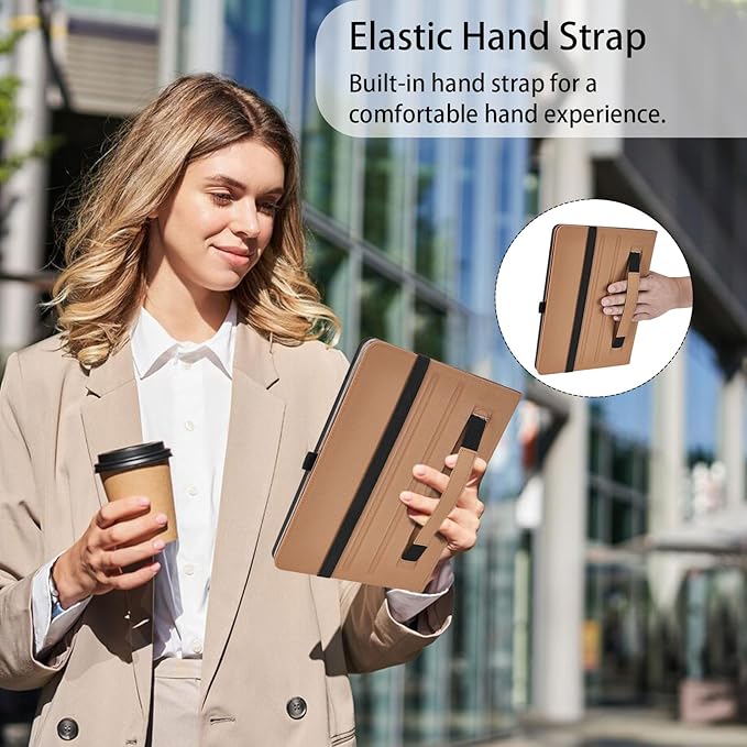 Case for Samsung Galaxy Tab S10 Lite/ S10 FE/ S9 FE 5G 10.9 Inch/Tab S9 11 Inch, PU Leather with Built-in S Pen Holder Magnetic Multi-Angle Stand Cover for Man,Woman,Rose Gold