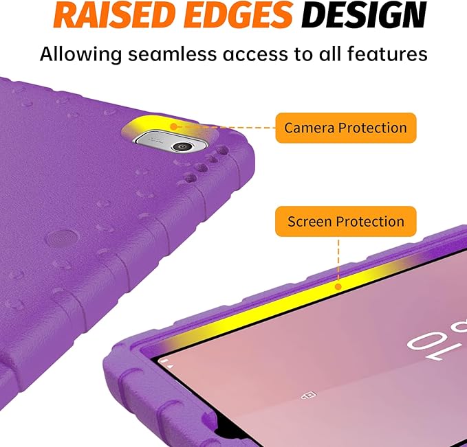 for Lenovo Tab M9 Case, New Kids Heavy Duty Cover with Convertible Handle Stand for Lenovo Tab M9 9.0 Inch 2023, Purple