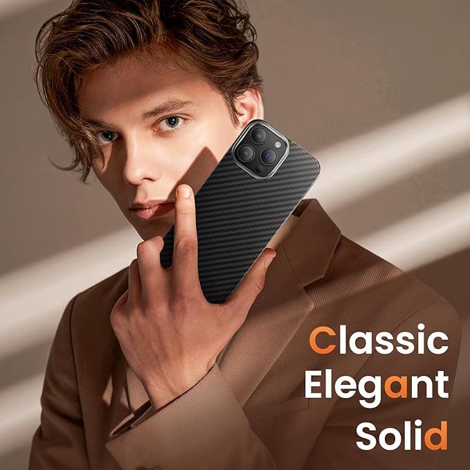 Diaclara Slim Magnetic Series Designed for iPhone 15 Pro Max Case 6.7'',[1500D Aramid Fiber] [Built in Magnet Ring], Protective Shockproof Bumper for iPhone 15 ProMax, Black