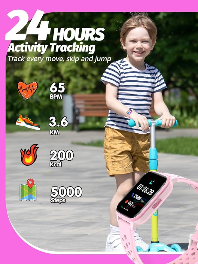 Kids Smart Watch Girls Boys, Smart Watch for Kids Gifts for 4-16 Years Old with Sleep Mode 19 Sports Mode Pedometer Birthday Gift for Boys Girls