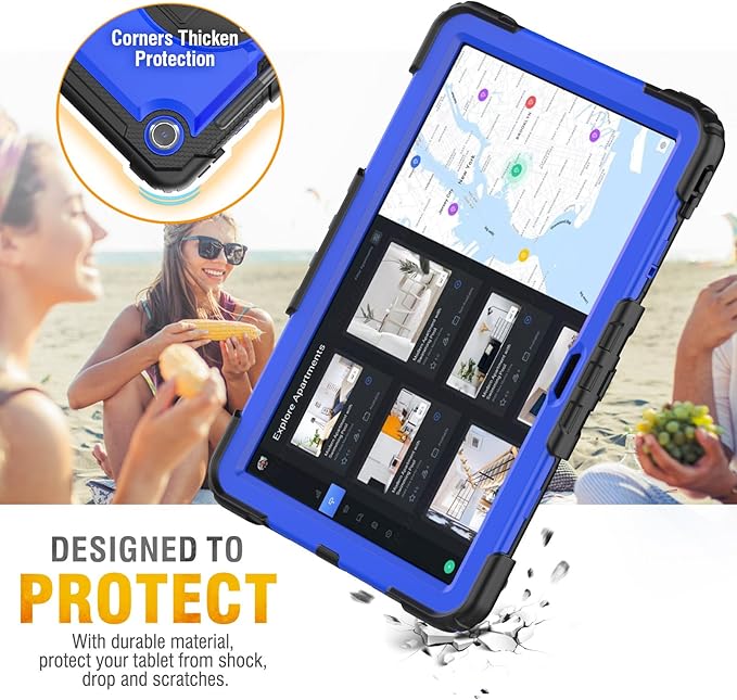 HXCASEAC Case for Lenovo Tab M11/K11 LTE 11’’ with Screen Protector/Pen Holder/Rotating Hand Strap/Stand, Protective M11 Tablet Case (TB-330FU/TB-330XU) Cover 2024, Blue