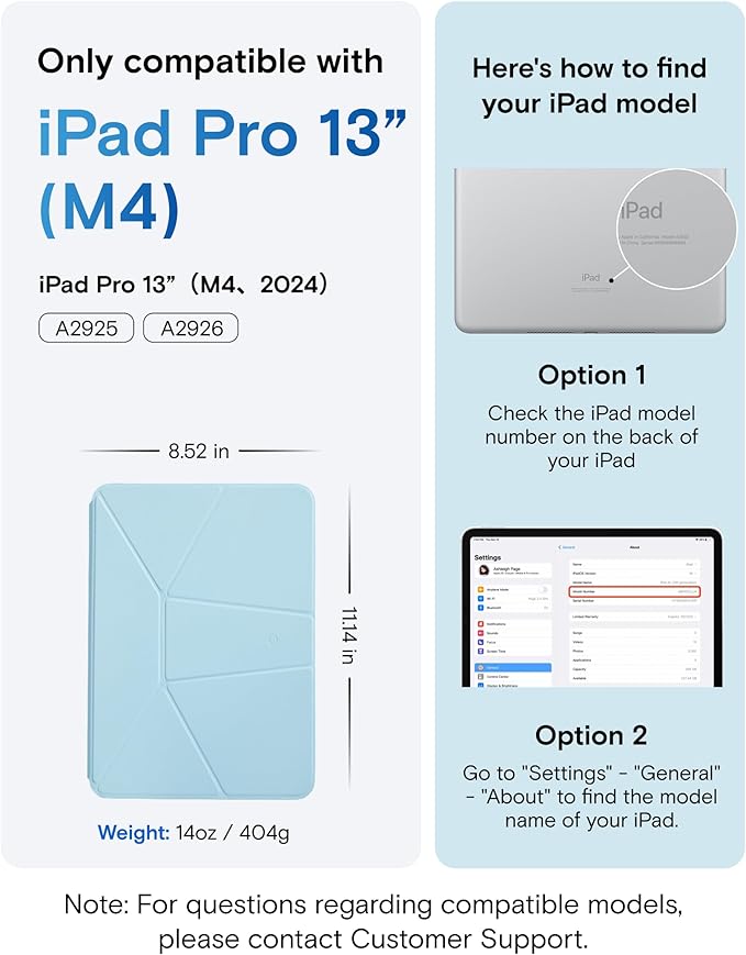 MOFT Dynamic Folio Case for iPad Pro 13 Inch (M4) 2024, Silm Magnetic Stand Case with 20+ Viewing Angles, Auto Wake/Sleep, Ultra Thin, Soothing Mist x Misty Cove