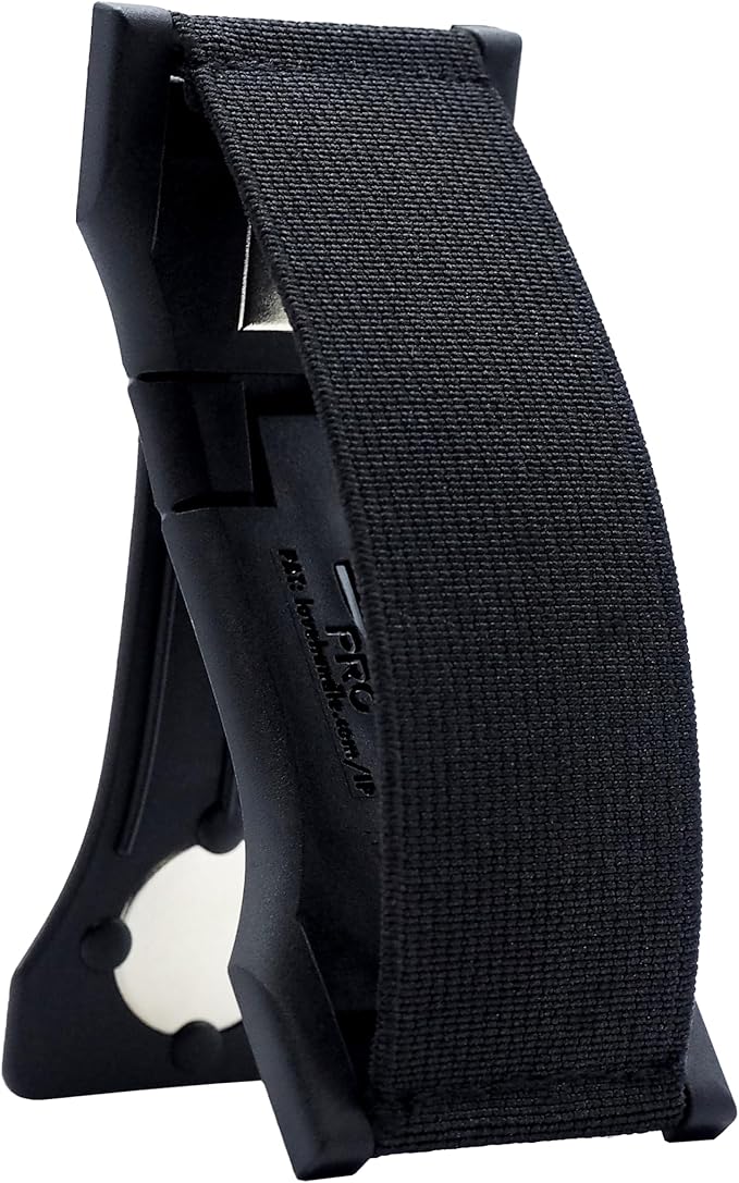 LOVEHANDLE PRO Premium Phone Grip - Elastic Phone Strap - Magnetic Phone Mount and Kickstand for Smartphone and Tablet - Black