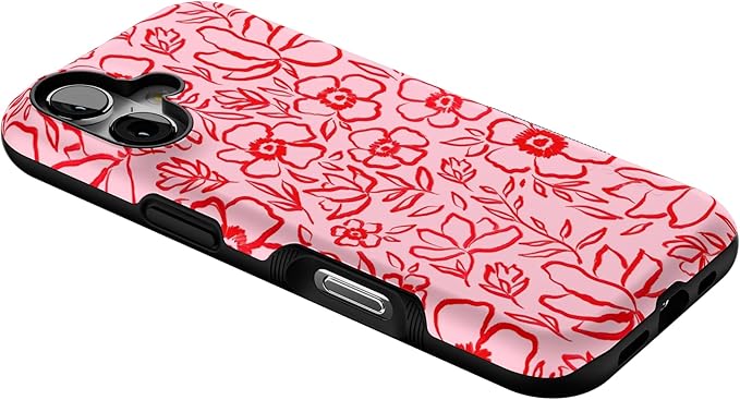 Casely iPhone 17 Case | Blush Garden | Floral Doodle | Bold Protective Design | Compatible with MagSafe