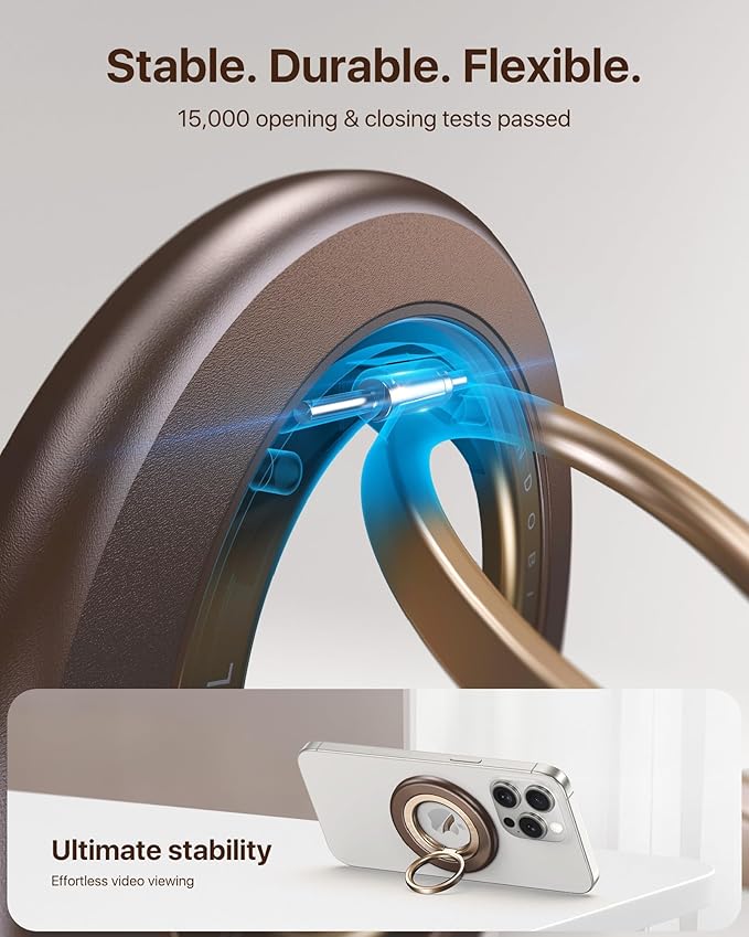 andobil [2025 3rd Gen] Magnetic Phone Grip for MagSafe [360° Rotatable & Ultra-Stable] Two-Sided Magnet Cell Phone Ring Holder Compatible with MagSafe Accessories, iPhone 17 Air 16 Pro Max 15 14 13 12