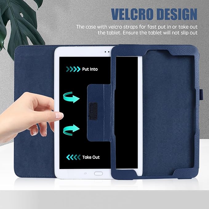 Slim Leather Case for Samsung Galaxy Tab A7 Lite 8.7'' 2021 (SM-T220 T225 T227), Multi-Angle Stand Full-Protective Tablet Cover Book Case with Stylus Pen,Screen Film (Blue)