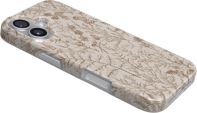 Casely iPhone 17 Case | Beige Garden | Neutral Floral | Compatible with MagSafe | Classic Ultra Slim Design