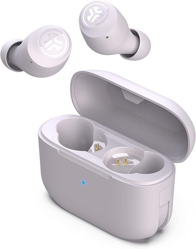 JLab Go Air Pop True Wireless Earbuds, in Ear Headphones, Bluetooth Earphones, Ear Buds with 32H Playtime, Bluetooth Earbuds with Microphone, USB Charging Case, Dual Connect, EQ3 Sound, Lilac